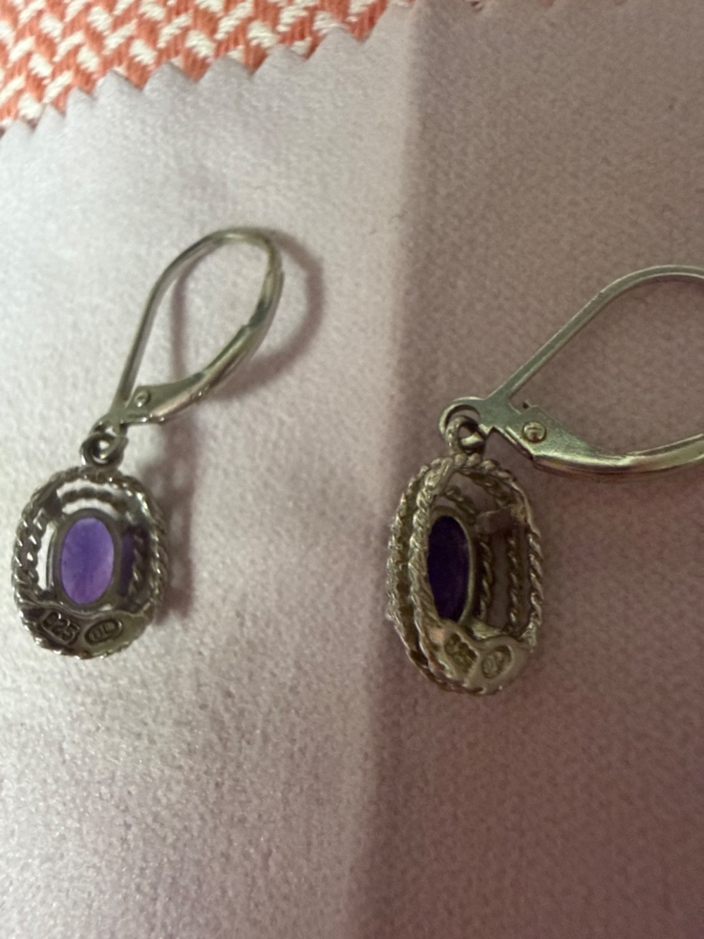 Purple Amethyst Sterling Silver 925 Earrings - Picture 2 of 2